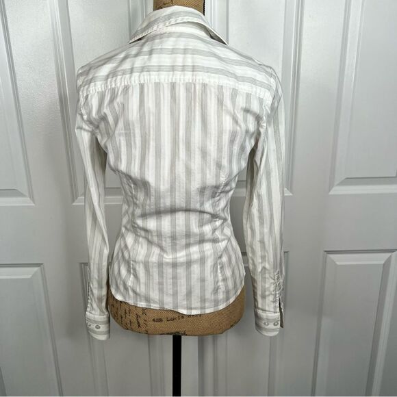 Sz S The Limited White & Black Striped Button Up Dress Shirt $70 MSRP - Picture 5 of 10